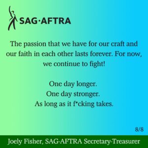 Joely Fisher Instagram - My letter last night to my union siblings…on this my sister #carriefisher heavenly birthday. #onedaylongeronedaystronger #solidarity #mentalhealthawareness #CarrieOnForever #checkinonyourstrongfriends #mentalhealthwarrior #ivegotyourback #67 #aslongasitfuckingtakes #family #MadameSecretary