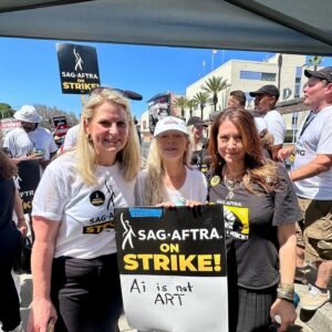 Joely Fisher Instagram - EXT Day: On strike!!! Outside the FOX LOT. The heat was overwhelming…the temperature and the temperament. I took great pride standing along side female labor giants at the #genrequeens picket line. We stand in solidarity and more unified in our philosophies/ideals/fortitude/resilience than ever before. As we enter August…know that we have your back, your front and everything in between. Check out the #stuntsfightback crew at the end!!!
#union #solidarity #sagaftrastrong #wgacontract2023 #sagaftrastrike #californiafed #labor #hotlaborsummer #hotguildsummer #lafed #aflcio #stunt #bikerlife #logo #lizshuler #actors #writers