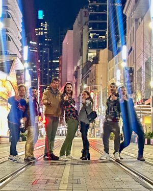 Joey Richter Instagram - G’day! We got an 🇦🇺Aussie Photo 📸 Dump 💩 Pt. 1!!

When I started this year, I had no idea I’d be going on a world tour with my partner and some of my best buds 🌎🤩🌍🤩🌏🤩 I feel INCREDIBLY lucky that @darrencriss asked @slowpez8 and I to join him for  a Los Angeles… 😯 then Mexico… 😮 and then AUSTRALIAN 😲🦘 adventure to sing some of some absolute bangers of his, other artists, and from the annals of Starkid History ⚡️🎤 

Simply put, this trip was SO fucking fun 🍻 I performed in places I thought wordsI’d perform 🎭 saw parts of the world that blew my mind 🏞️ and had a TON of laughs w/ a group of mates 😝 It just rocked!

I simply must thank all you phenomenal Aussie Starkid/Tin Can/DC fans out there who showed up and made these shows a simply unreal experience 👏😘 the love was overwhelming and thrilling! You made us feel so damn welcomed 💞 Honored to be there for our 1st (but NOT last 😎) trip down unda’!! 🙏🏼

And I MUST shout out the @michaelcasselgroup (@alex_duffy @jendangdang @nathanael_cooper_ @sophieinkster @m_cassel Jaqui!! & so many more) who were… the best people I’ve ever worked with??? 😍 More photos/kind words coming for them in the next dump 💾

And lastly, obviously, I gotta give Darren another ENORMOUS thank you for 1) being my friend 🫂 2) putting together a fuckin KILLER show 🎸 & 3) bringing so many friends on board for the trip of a lifetime ❤️‍🔥
.
.
.
#TourLife #Australia #SydneyOperaHouse #BikinginTasmania #monamuseumofoldandnewart  #tourfam #potatosonastick #backstage #starkid