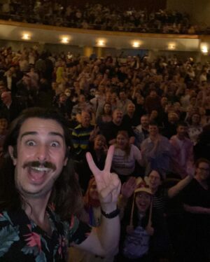 Joey Richter Instagram - G’day! We got an 🇦🇺Aussie Photo 📸 Dump 💩 Pt. 1!!

When I started this year, I had no idea I’d be going on a world tour with my partner and some of my best buds 🌎🤩🌍🤩🌏🤩 I feel INCREDIBLY lucky that @darrencriss asked @slowpez8 and I to join him for  a Los Angeles… 😯 then Mexico… 😮 and then AUSTRALIAN 😲🦘 adventure to sing some of some absolute bangers of his, other artists, and from the annals of Starkid History ⚡️🎤 

Simply put, this trip was SO fucking fun 🍻 I performed in places I thought wordsI’d perform 🎭 saw parts of the world that blew my mind 🏞️ and had a TON of laughs w/ a group of mates 😝 It just rocked!

I simply must thank all you phenomenal Aussie Starkid/Tin Can/DC fans out there who showed up and made these shows a simply unreal experience 👏😘 the love was overwhelming and thrilling! You made us feel so damn welcomed 💞 Honored to be there for our 1st (but NOT last 😎) trip down unda’!! 🙏🏼

And I MUST shout out the @michaelcasselgroup (@alex_duffy @jendangdang @nathanael_cooper_ @sophieinkster @m_cassel Jaqui!! & so many more) who were… the best people I’ve ever worked with??? 😍 More photos/kind words coming for them in the next dump 💾

And lastly, obviously, I gotta give Darren another ENORMOUS thank you for 1) being my friend 🫂 2) putting together a fuckin KILLER show 🎸 & 3) bringing so many friends on board for the trip of a lifetime ❤️‍🔥
.
.
.
#TourLife #Australia #SydneyOperaHouse #BikinginTasmania #monamuseumofoldandnewart  #tourfam #potatosonastick #backstage #starkid