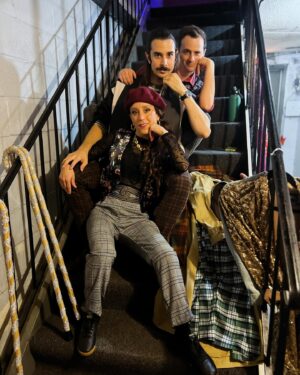 Joey Richter Instagram - Unless you’ve SUPREMELY fucked up your life (like Scrooge 🤑), chances are you’re not going to be haunted by Three Spirits 🙅🏻‍♂️👻 But #Bred, #Gruelle, & #Spektr are the Spirits for the Everyman™️. Feeling anxious about selling all your hair to buy a present? 💇‍♀️ They’re gonna guilt trip the fuck outta you. Freezing to death bc you couldn’t sell matches? 🥶 They’ll be straight teasing you w/ a #wonderfulchicken. When you’re hit with regular, everyday problems on the cold, cold streets of the city, THESE sensual souls will be there 💋 So when you head to bed on Christmas Eve and find this bitchy lil trio awaiting you on the stairs 😏… what do you plan to do??
.
.
.
#MatchstickMagi #VHSCC #Starkid #HolidayMusical #ChristmasCarol #GiftoftheMagi #LittleMatchGirl #Tricksters #Serving #Giving #Slaying 📸: @jlbeatty