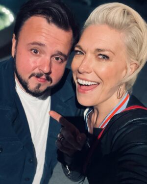 John Bradley Instagram - Amazing who you can bump into in Sydney. Everything is better when @hannah_waddingham is around. ❤️