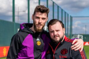 John Bradley Instagram - I had the pleasure of talking to my friend @d_degeaofficial about all things @manchesterunited and so much more. Link to the full interview is in my stories now. #manchesterunited #daviddegea 💪❤️
