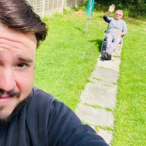 John Bradley Instagram - I present ‘Socially Distant Dad with Rotary Clothes Dryer 2020’. Happy Father’s Day my old mate. Thanks for everything. ❤️ #fathersday