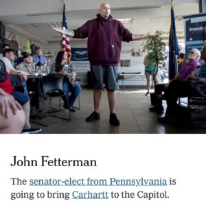 John Fetterman Instagram - What a totally normal year it’s been for me 🙃