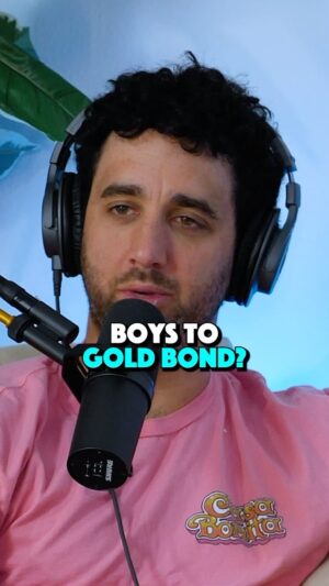 John Parr Instagram - Bros and Gold Bond is wild combination. Has anyone tried this before? 
.
.
.
#jtparr #goingdeepwithchadandjt #podcast #comedy #goldbond