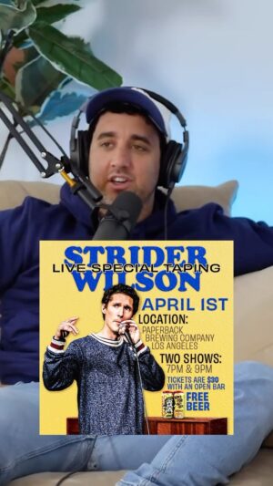 John Parr Instagram - Strider’s live special taping is HAPPENING 4/1!! Two shows! 7 and 9pm!  Ticket links in bio! #standup