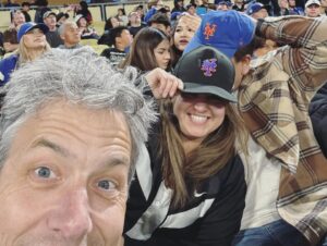 John Ross Bowie Instagram - Delightful night at dodgers stadium as they took on my New York Mets. Great hang with @figgsrock, Hank Bruce and Dave and
1. Stefano, who caught a toss from @marte06 after we’d been screaming at him all game.
2. Saw the great @lmkcast who (if you’re a close follower of Bowie Lore) cast me in AUSA
3. The view from our seats
4. Rosie and Jonathan, the Angels fans who were just there to root against the Dodgers and borrowed our hats for a photo.
5. The final score for the FIRST TIME I’VE EVER SEEN THE METS WIN AT DODGERS STADIUM (I’ve probably been to 17 or 18 Met games at that place, I was starting to take it personally)
6. As far as I’m concerned the games MVP, who visibly chuckled when I yelled “Starling you seem nice.”)
#lfgm