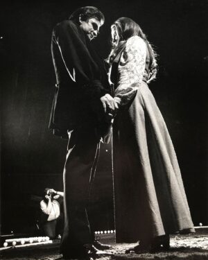 Johnny Cash Instagram - On February 22, 1968, Johnny Cash proposed to June Carter on stage, marking a pivotal moment in Johnny & June’s forever 🖤