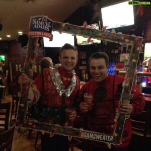 Johnny Mac McGuire Instagram - I won ugliest sweater at the first bar we went to and joe granted me new swag #samsweater