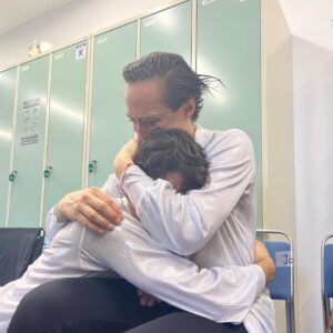 Johnny Weir Instagram - 26.6.2022 Many of us cried after today’s final show. I’m tearing up just looking at this photo of me and Brenda that Gilly snapped. On this tour, we really are a family & love each other very much. After 3 years, I didn’t realize how much I missed them. 
@slambiel @guillaume_cizeron 
#figureskating #friends #family