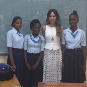 Jolene Blalock Instagram - Standing with a few of the #EllieDubois geometry students from @shakira school for girls #Haiti #rapinofoundation