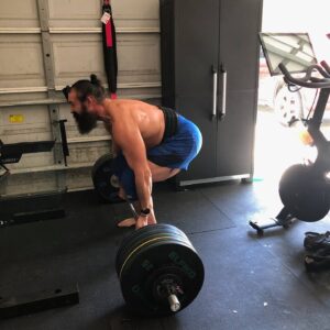 Jon Huber Instagram - Big boy back day in the garage. 

I included a certain trap for @thebrandirhodes .

Tell your man to be a man finally. 

If not,  you know where to find Daddy. 

Larry,  Champions don't rest,  they lead.  They do the Work and remain undeniable.  City of Champions for a reason. 

Live your heart and never follow. 

450# Deads 
Single Arm row
Prone Incline Row
Underhand Grip Row
Barbell Shrug
Hammer Curl
Standing plate curl with hold 
Followed by
30 minute PR on Peloton with Brandis favorite instructor Ally Love. 

@eleikosport 
@onepeloton 
@allymisslove 
@allelitewrestling 
@aewontnt