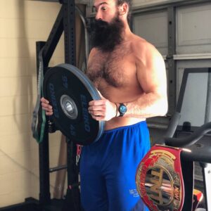Jon Huber Instagram - Big boy back day in the garage. 

I included a certain trap for @thebrandirhodes .

Tell your man to be a man finally. 

If not,  you know where to find Daddy. 

Larry,  Champions don't rest,  they lead.  They do the Work and remain undeniable.  City of Champions for a reason. 

Live your heart and never follow. 

450# Deads 
Single Arm row
Prone Incline Row
Underhand Grip Row
Barbell Shrug
Hammer Curl
Standing plate curl with hold 
Followed by
30 minute PR on Peloton with Brandis favorite instructor Ally Love. 

@eleikosport 
@onepeloton 
@allymisslove 
@allelitewrestling 
@aewontnt