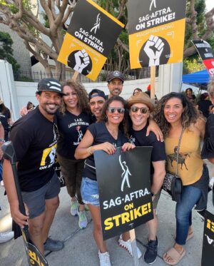 Jon Huertas Instagram - Thank you @latinasactingup for allowing me and the #boys to join you on the line!  What an amazing turnout of working class actors, writers and crew #walking together in #solidarity in support of the #sagaftrastrike and the #wgastrike #lfg
