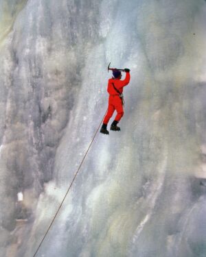 Jon Krakauer Instagram - Yvon Chouinard climbing ice the old-school way: With a single 70-cm classic piolet and no harness. I shot this while climbing with Yvon in Hyalite Canyon in 1986. I will be interviewing him on the main stage at the Santa Fe International Literary Festival @sfinternationallitfest on Sunday evening May 21. I’m very stoked about this. Hope you can be there.