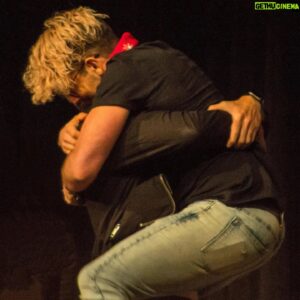 Jon Risinger Instagram - Was reminded today of a nice moment between friends from 2019 RTX where I jumped up into a big hug with @officialtroybaker and he started carrying me off stage. He was here in Austin a month or so ago for Always Open but I missed seeing him. I wish I hadn't, I miss that nice man.