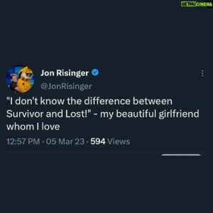 Jon Risinger Instagram - She also thinks West Wing was a medical drama. She's my favorite.