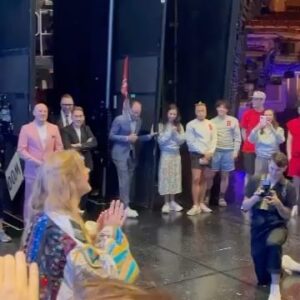 Jonalyn Saxer Instagram - All I can think to say is “wow.” On Tuesday one of my dreams came true. 
The moment I learned what the legacy robe was (many years ago), it was something I dreamed about getting. It is such a huge honor, and I feel so blessed to be a part of this incredible community. 
And this cast. Wow, do they know how to make you feel special. I’m so thrilled to be a part of this family. And all of our creatives who also showed up to celebrate this huge honor, and who lift us all up every single day. I can’t even begin to express my gratitude. 
So I’ll just be over here, still bursting into tears everytime I relive this moment. 
The legacy robe celebrates the ensemble. And if you know me, you know how much pride I have in being in the ensemble and telling the story. With this robe I carry the memories, people, experiences, and lessons learned of all my past shows that got me to this point. To each choreographer, director, and MD that gave me a chance. Each casting office that year after year has had me back, thank you. 
I just f*****g LOVE BROADWAY!
