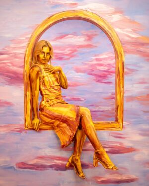 Jonalyn Saxer Instagram - Still one of the coolest experiences of my life. So honored to have been painted by @alexameadeart in the @wonderlanddreamland exhibit. Photographed by the incredible @mike_monaghan 
These are just a few of my favorites from the plethora of photos. 
.
.
.
When @amandajoymeyer contacted me about getting painted I was thrilled, and THEN she asked if I would be okay with Alexa doing something a bit different…. Painting me in all shades of gold, the answer was a resounding YES. It was honor to be a golden girl for the afternoon.