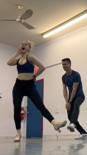 Jonalyn Saxer Instagram - Here’s the last bit of that White Christmas movie dance number that @jksaxer and I posted a while ago! Keep in mind that at this point, we’ve been dancing this cardiovascularly for the past minute and we are yelling because we are DYING. #tap #dance #dance #ihavethemostincredibledancepartners
