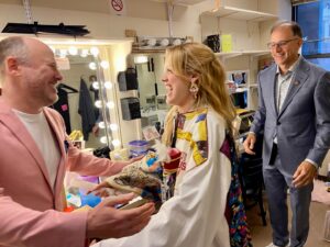Jonalyn Saxer Instagram - All I can think to say is “wow.” On Tuesday one of my dreams came true. 
The moment I learned what the legacy robe was (many years ago), it was something I dreamed about getting. It is such a huge honor, and I feel so blessed to be a part of this incredible community. 
And this cast. Wow, do they know how to make you feel special. I’m so thrilled to be a part of this family. And all of our creatives who also showed up to celebrate this huge honor, and who lift us all up every single day. I can’t even begin to express my gratitude. 
So I’ll just be over here, still bursting into tears everytime I relive this moment. 
The legacy robe celebrates the ensemble. And if you know me, you know how much pride I have in being in the ensemble and telling the story. With this robe I carry the memories, people, experiences, and lessons learned of all my past shows that got me to this point. To each choreographer, director, and MD that gave me a chance. Each casting office that year after year has had me back, thank you. 
I just f*****g LOVE BROADWAY!