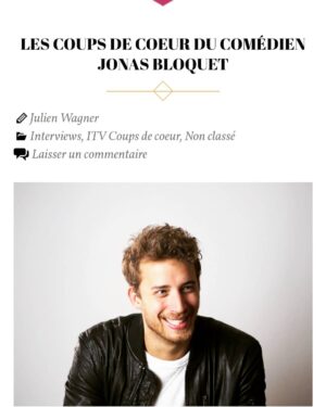 Jonas Bloquet Instagram - En confinement, il est instructif de lire... Interview coup de cœur pour filledepaname.com ❤️merci @wagner.julien.louis et @tanguymendrisse pour la photo.
For the English readers, basically :
fav album - Thriller MJ
fav song - I Can Nas
fav videoclip - You rock my world MJ
Fav film - Fight Club
Fav series - One Tree Hill
Fav book - Peer Gynt Henrik Ibsen
Best doc - The Dawn Wall
Best Pic - Le Baiser de l'hôtel de ville
Best sport - tennis