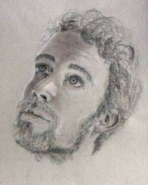 Jonas Bloquet Instagram - @sarahmeliani1 started drawing 2 months ago. One of her first #portrait. Raw and rare talent. Lucky me, she's my friend!