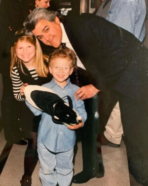 Jonathan Lipnicki Instagram - #TBT @jaylenosgarage was kind enough to gift me with one of @shaq shoe when I was a guest on his show. @alexislipnicki was there too 😝