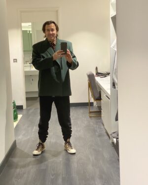 Jonathan Ross Instagram - Wore this delightful Balenciaga/YSL/Fiorucci/ converse combo to the studio today and my Producer accused me of dressing like Richard Lewis in Curb Your Enthusiasm...