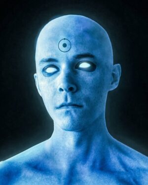 Jonathan Whitesell Instagram - Dr. Manhattan 🏙🌌

"Why does my perception of time distress you? Everything is preordained, even my responses. We're all puppets Laurie, I'm just a puppet who can see the strings."

Giving yourself a bald head in photoshop is tricky... Especially when you have long hair 🙃 Very pleased with how this one turned out though