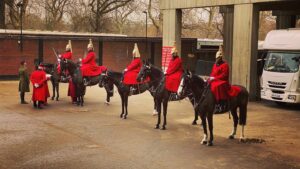 Jonny Lee Miller Instagram - Had the honour of getting a tour of Knightsbridge barracks the other day, and visiting the Household Cavalry! It’s a village unto itself in the heart of London. The farriers shop is like stepping back in time and the skill, pride and history in all the departments, from tailors to leather works is incredible. Many thanks to all for the hospitality and especially @c_newby_ ! #householdcavalry #lifeguards #bluesandroyals