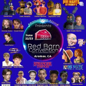 Jophielle Love Instagram - Hey FNAF fans …. Wanna meet most of the cast of FNAF and the ghost kids ? Well if you are near California , June 22/23 is your week end to take a little road trip to Aromas,CA, to the @red_barn_convention ! See you there! 

Swip left to see all the other cast members and actors from other shows such as Stranger Things, One Piece, Cobra Kai , happy Death Day and Walker , you could meet there.
 @fnafmovie @comicconsmanager #fnaf #fnafsusie #fnafchica #fnafbonnie #bonnie #fnafroxy #chica #ghostkids #fnaffreddy #freddy #fivenightsatfreddys @jade_is_bonnie @grant_feely @liam_hendrix_ @daviddoty3 @ashercoltonspence