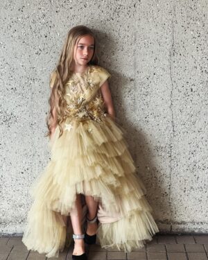 Jophielle Love Instagram - This beautiful dress by @mischkaaoki ! 
@daytimeemmys 
Stay tuned for our auction of this dress which had been signed by the General Hospital cast . Proceed to go to “Save the Children” @savethechildren 
Who help kids suffering in the middle of wars .
 #daytimeemmys #misckaaoki #savethechildern