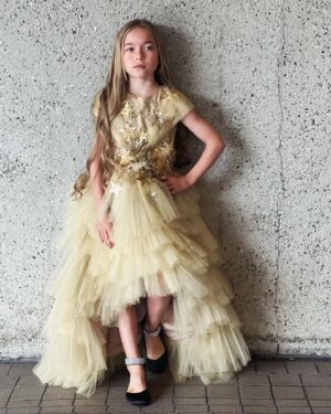 Jophielle Love Instagram - This beautiful dress by @mischkaaoki ! 
@daytimeemmys 
Stay tuned for our auction of this dress which had been signed by the General Hospital cast . Proceed to go to “Save the Children” @savethechildren 
Who help kids suffering in the middle of wars .
 #daytimeemmys #misckaaoki #savethechildern