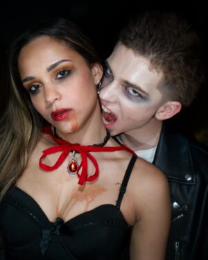 Jordan Clark Instagram - I bite…. You bleed… You may fight…. But I MUST feed 🩸 #vamplife #vampire #halloween #halloweencostume #halloweenmakeup 📸 @justin_rushetsky