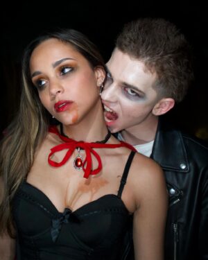 Jordan Clark Instagram - I bite…. You bleed… You may fight…. But I MUST feed 🩸 #vamplife #vampire #halloween #halloweencostume #halloweenmakeup 📸 @justin_rushetsky