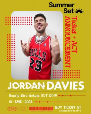 Jordan Davies Instagram - SUMMER SET FEST 🎪

Pleased to announce you can catch me DJ’ing at @summersetfestofficial on the 1st of June 😎

Early bird tickets are now available, their pre release sold out instantly so make sure you get your early bird quick before they go 💥

Some huge names are yet to be announced & it’s gonna be non stop vibes from 2-11 with some huge name to be announced 🎧

I will see you all there in the 1st of June.. Summer Set Fest LETS GO 🎪🎧