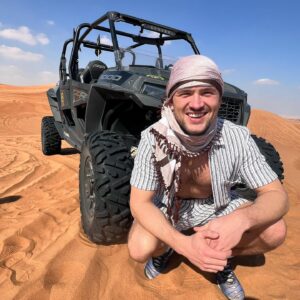 Jordan Davies Instagram - DJing to the Desert 

Day 1 was all about the DJ’ing but today was about exploring the dessert. Getting to Ride camels, sand boarding & driving buggy’s all over the desert was so much fun. 

This was always something I wanted to do when I was here & thank you to the @bnbtravelandtours for taking us on the journey. Was a day to remember. 

Tomorrow it’s back to business 😎🎧 @fivepalmjumeirah