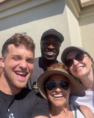 Jordan Elsass Instagram - Step one: fly to LA 
Step two: rent Kia forte FE (it’s not yours so who cares if u post the license plate)
Step three: get haircut from Mike Ryan (a true beast) 
Step four: hit the picket lines w pals (wole the GOAT and mystical bitsicle)