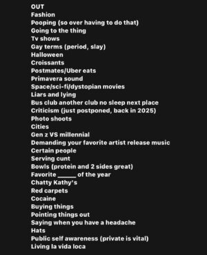 Jordan Firstman Instagram - My 2024 ins and outs. Let me know if you have any questions <3