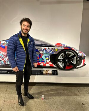 Jordan Maron Instagram - Here in my garage, just got this new smiley face car (also thanks @michelinusa for the fluffy jacket it is very nice)