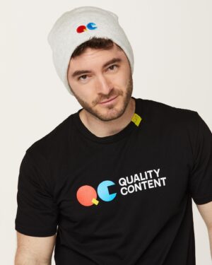 Jordan Maron Instagram - From this angle you can’t tell that I’m at least 2 feet too short to model for the new Quality Content merch coming on July 8th :D