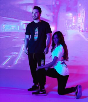 Jordan Maron Instagram - The new @qualitycontent drop is out and it glows and I am very excite 👀
Only here for a short time at qualitycontent.com
Also big thanks to @karacorvus for kneeling down so I could feel tall for once.