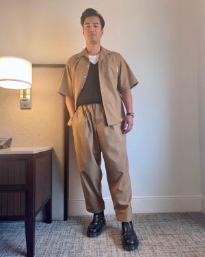 Jordan Rodrigues Instagram - I have to shout out the incredible women who made me look and feel like a million $$$

Styling: @tiffbrisenostylist 
Grooming: @colleendominique 
Wearing: @marni

#sdcc2022 #marni #mensfashion