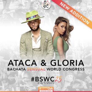 Jorge Burgos Instagram - 💥NEW ADDITION💥
@ataca_official & @gloria_ramoss are joining the #BSWC family in this Edition #BSWC25 😱

What do you think about this new couple?🤯
We can’t wait for their workshop!

⬇️ Get your Full Pass & Room now ⬇️
——— www.bswcongress.com ———

#atacaygloria #atacaylaalemana #gloria_ramoss #bachatacouple #bachatacongress #bswcongress