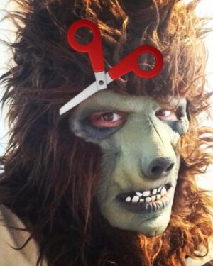 Jorge Garcia Instagram - Here’s how I made the head on my Krampus costume.
I had an old Wolfman mask where the latex on the face was starting to get crunchy. So I cut it out and kept the fur cowl figuring I’d use it for something someday. Then when this Krampus project showed up I thought it was a good place to start. I watched a horn making video on YouTube from @stiltbeaststudios. Basically you form the horns out of EVA foam. Then paint them with liquid nails to give them a nice texture. Then paint them to your liking once they dry. To attach them I made a couple of cylindrical bases which I poked through holes in the fur and contact cemented the horns to those nubs. Voila. Turned out way better than I had expected on my first try. I also got some help from my wife adding fur around the face and sewing those fur legs for me.