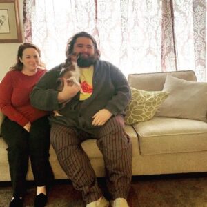Jorge Garcia Instagram - With a little magic we were able to get a family photo with my mom and as a bonus, a second Sophie. #1Sofa2Sophies #XmasInCovidTimes