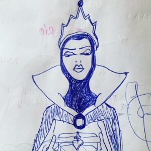 Jorge Ponce Instagram - Le he estado dibujando a Julia personajes de cuento. La Madrastra no me ha quedado mal, pero Blancanieves la he clavado.