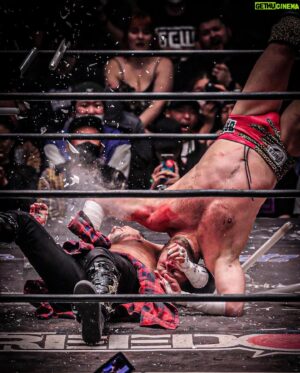 Joseph Janela Instagram - More amazing Photos from my deathmatch with @crazy_monkey0909 

Swipe for a bloody post match smooch.. 

📸: @ryoto711 @masukuman16 

#GCWJapan #gamechangerwrestling #crazymonkey #BadBoy #deathmatch